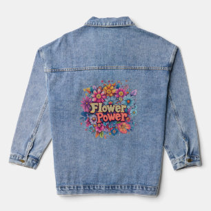 Kleurrijk Bloemendesign met Kleurrijke Bloesems  Denim Jacket