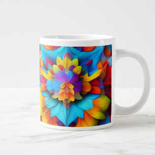 Kleurrijk bloemenmandala ontwerp extra grote beker