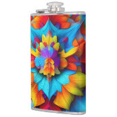 Kleurrijk bloemenmandala ontwerp heupfles (Links)