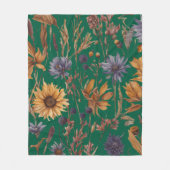 Kleurrijk bloemenmotief fleece deken (Voorkant)