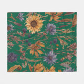 Kleurrijk bloemenmotief fleece deken (Voorkant (Horizontaal))