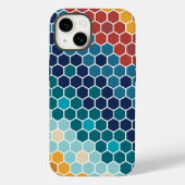 Kleurrijk bloemenmozaïek zeshoek patroon Case-Mate iPhone case (Achterkant)