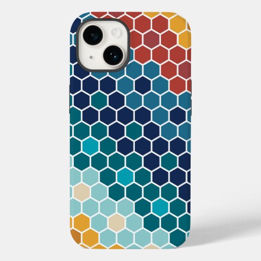 Kleurrijk bloemenmozaïek zeshoek patroon Case-Mate iPhone case (Achterkant)