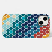 Kleurrijk bloemenmozaïek zeshoek patroon Case-Mate iPhone case (Achterkant (horizontaal))