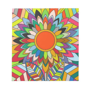 kleurrijk bloemenontwerp mandala yaei notitieblok