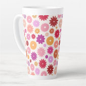 Kleurrijk Bloemenpatroon Latte Mok (Linkerhoek)