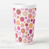 Kleurrijk Bloemenpatroon Latte Mok (Voorkant)