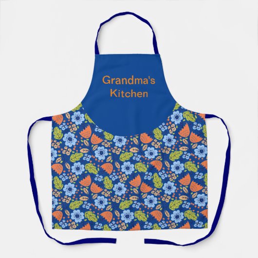 Kleurrijk Bloemenpatroon Oma's Keuken Schort (Voorkant)