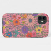 Kleurrijk bloemenpatroon op roze Case-Mate iPhone case (Achterkant (horizontaal))