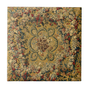 Kleurrijk bloementapijtpatroon tegeltje