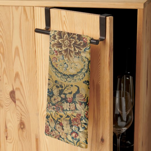 Kleurrijk  bloementapijtpatroon theedoek (Derde Gevouwen)