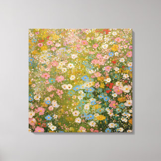 Kleurrijk Bloemenweiland 2 Canvas Afdruk