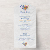 Kleurrijk Bloemhart Mexicaanse Bruiloft All In One Uitnodiging (Binnen)