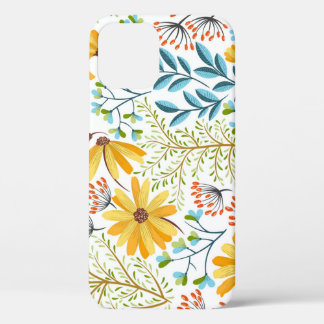 Kleurrijk bloemig, decoratief naadloos decor iPhone 12 hoesje