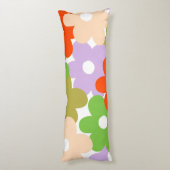 Kleurrijk bloemig eenvoudig tropisch bloempatroon lichaamskussen (Achterkant (Verticaal))