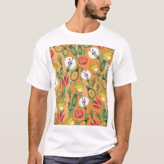 Kleurrijk bloemig naadloos patroonontwerp t-shirt