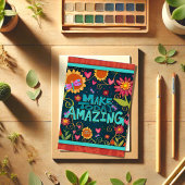 Kleurrijk Bloemig Plezier Maakt Vandaag Geweldig Bedankkaart