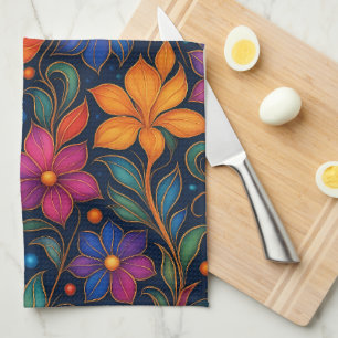 Kleurrijk Bloemmotief Keukendoek Levendig Theedoek