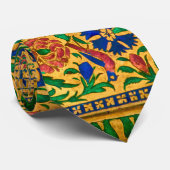 Kleurrijk  bloemmotief met vogeltjes stropdas (Opgerold)