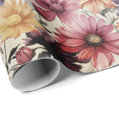 Kleurrijk Bloemmotief van Gerber Daisy Cadeaupapier (Rol Hoek)