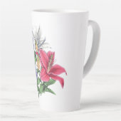 Kleurrijk bloemontwerp latte mok (Rechterhoek)