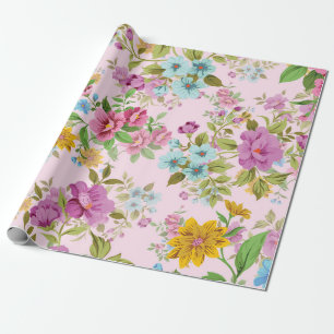 Kleurrijk bloempatroon van verpakkingspapier cadeaupapier