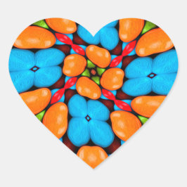 Kleurrijk bloemvariatiepatroon hart sticker
