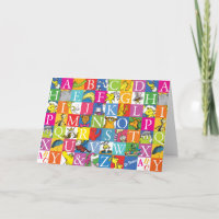 Kleurrijk blokletterpatroon van Dr. Seuss's ABC