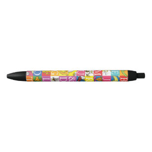 Kleurrijk blokletterpatroon van Dr. Seuss's ABC Zwarte Inkt Pen