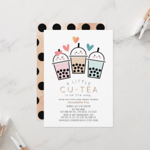 Kleurrijk Boba Bubble Tea Feest Baby Shower Kaart