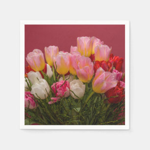 Kleurrijk Boeket Tulpen Papieren servet