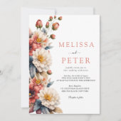 Kleurrijk boeket van bloemen bruiloft uitnodiging (Voorkant)