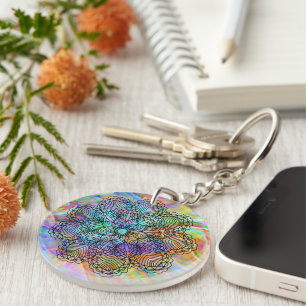 Kleurrijk Boheem Chic Mandala Bloemmotief Sleutelhanger