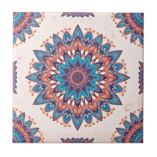Kleurrijk Boheems Mandala-patroon Tegeltje