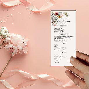 Kleurrijk Bohemian Floral Weddenschap-menu Menu