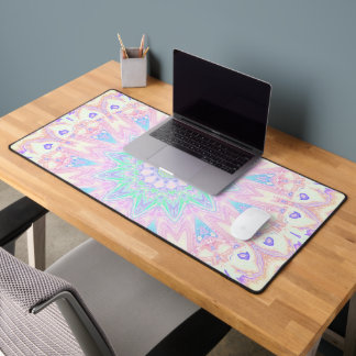 Kleurrijk bohemien trippy helder pastel mandala bureaumat