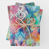 KLEURRIJK BOHO WATERVERF BLOEMENDECORATIEF PAPIER INPAKPAPIER VEL (In situ)