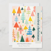 Kleurrijk Bold Retro Abstract Kerstlandschap Feestdagenkaart (Voorkant)