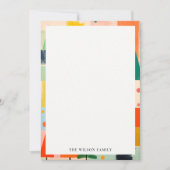 Kleurrijk Bold Retro Abstract Kerstlandschap Notitiekaartje (Voorkant)