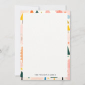 Kleurrijk Bold Retro Abstract Kerstlandschap Notitiekaartje (Voorkant)