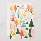 Kleurrijk Bold Retro Abstract Kerstlandschap Notitiekaartje (Achterkant)