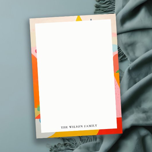 Kleurrijk Bold Retro Abstract Kerstlandschap Notitiekaartje