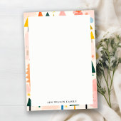 Kleurrijk Bold Retro Abstract Kerstlandschap Notitiekaartje