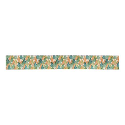 Kleurrijk bos van Evergreen met kerstbomen Grosgrain Lint (Voorkant)
