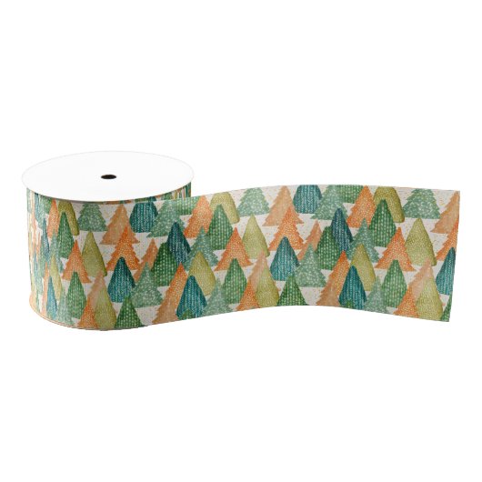 Kleurrijk bos van Evergreen met kerstbomen Grosgrain Lint (Spoel)