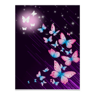 Kleurrijk botanisch fantasie kunstwerk perfect poster