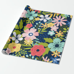 Kleurrijk botanisch patroon cadeaupapier
