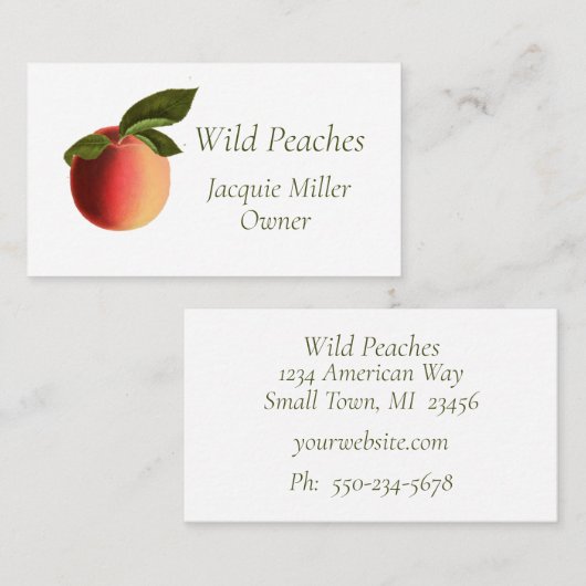 Kleurrijk Botanisch Perzik Visitekaartje (Voorkant / Achterkant)