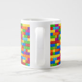 Kleurrijk bouwsteenpatroon extra grote beker (Achterkant)