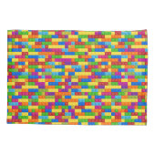 Kleurrijk bouwsteenpatroon kussensloop (Achterkant-Links)